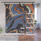 Retro marble in blue Wall Mural Gallery Image 1