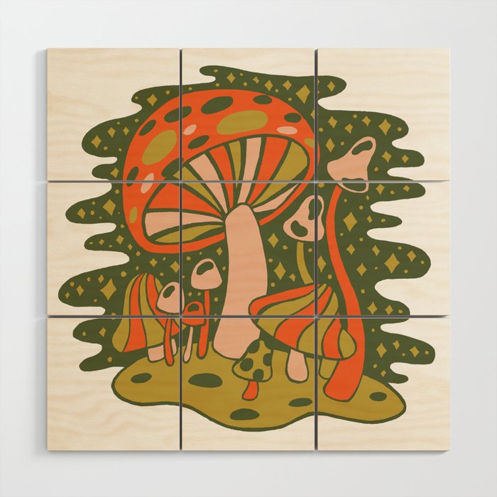 Forest of Mushrooms Wood Wall Art Gallery Image 1