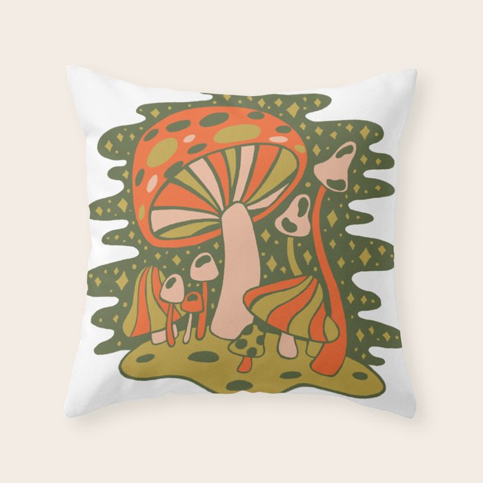 Forest of Mushrooms Throw Pillow Gallery Image 6