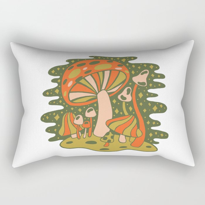 Forest of Mushrooms Rectangular Pillow Gallery Image 1