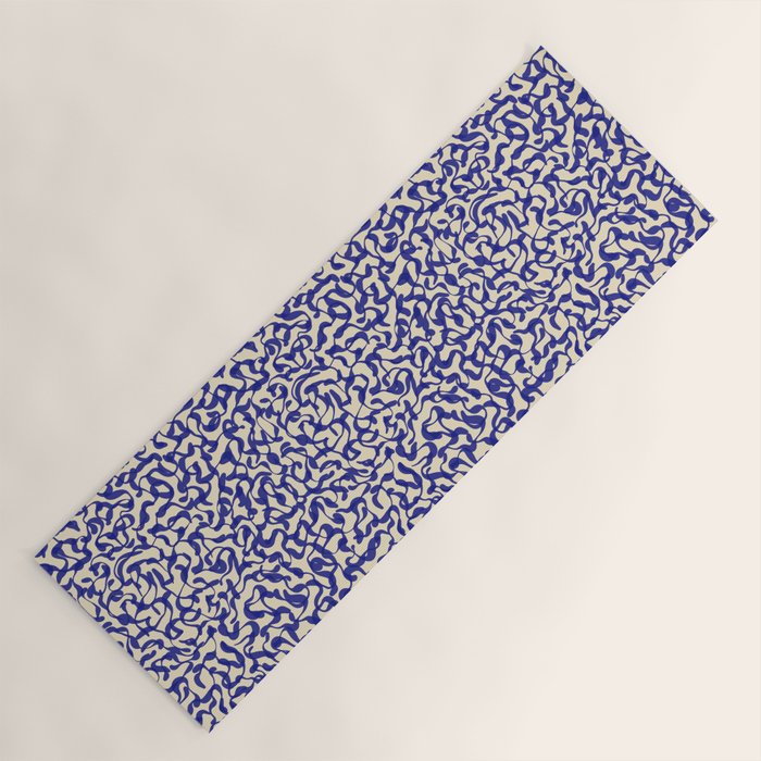 Playful strokes #2 / Blue on Beige Yoga Mat Gallery Image 1