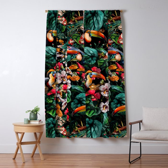Exotic Blooms and Toucans Window Curtain Gallery Image 5