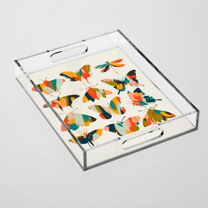 colorful butterflies Acrylic Tray Gallery Image 1