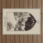 The Moon Tarot Card Poster. Mystic Landscape. Esoteric tarot. Dark moon Outdoor Rug Gallery Image 1