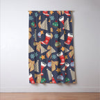 Cute Christmas Navy Blue Window Curtain Gallery Image 3