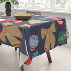 Cute Christmas Navy Blue Tablecloth Gallery Image 3