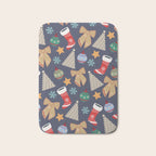 Cute Christmas Navy Blue Bath Mat Gallery Image 1