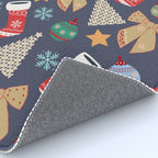 Cute Christmas Navy Blue Rug Gallery Image 4