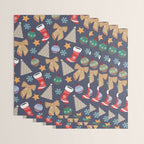 Cute Christmas Navy Blue Wrapping Paper Gallery Image 3