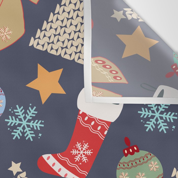 Cute Christmas Navy Blue Wall Tapestry Gallery Image 3