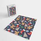 Cute Christmas Navy Blue Jigsaw Puzzle Gallery Image 2