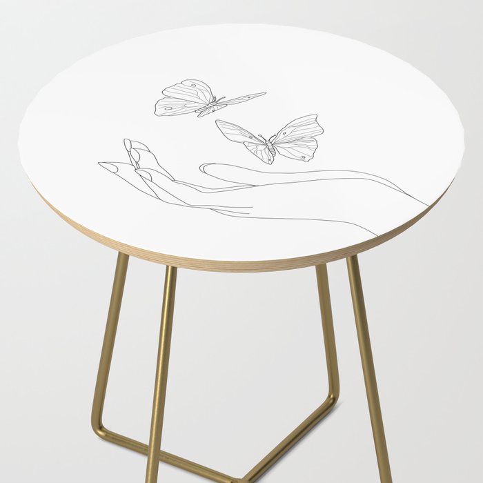 Butterflies on the Palm of the Hand Side Table Gallery Image 2