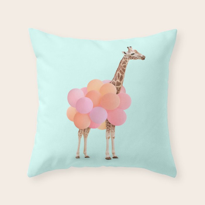 GIRAFFE PARTY Throw Pillow Gallery Image 6