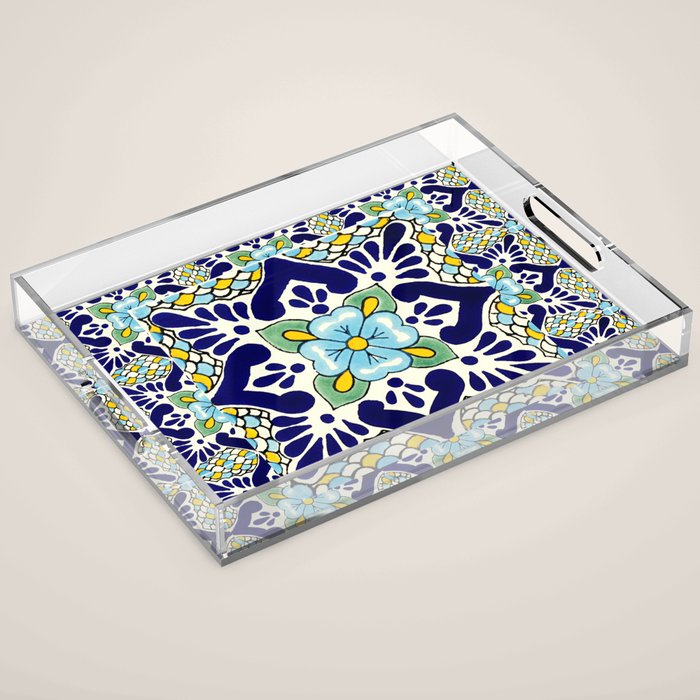 talavera mexican tile Acrylic Tray Gallery Image 1