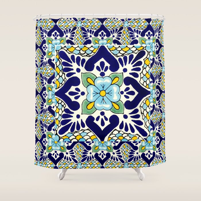 talavera mexican tile Shower Curtain Gallery Image 1