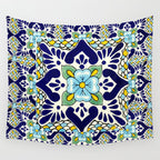 talavera mexican tile Wall Tapestry Gallery Image 4