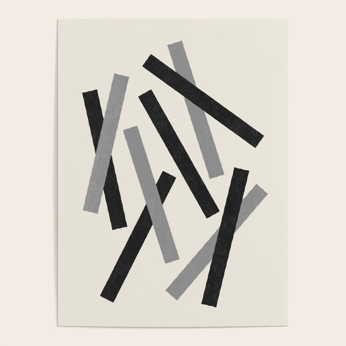 Lines Misaligned - Black and White Poster Gallery Image 1