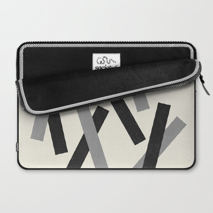 Lines Misaligned - Black and White Laptop Sleeve Gallery Image 2