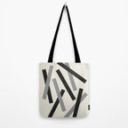 Lines Misaligned - Black and White Tote Bag Gallery Image 2