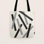 Lines Misaligned - Black and White Tote Bag Gallery Image 1