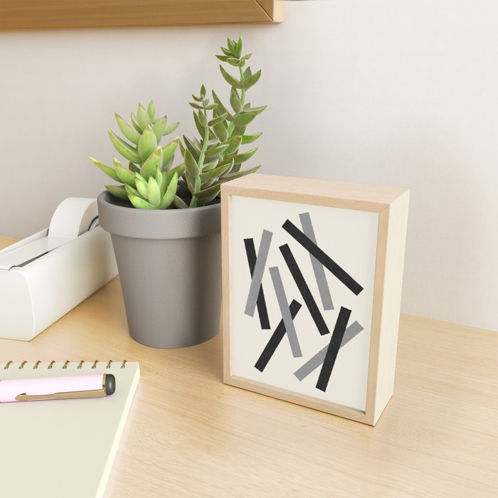 Lines Misaligned - Black and White Mini Art Print Gallery Image 2