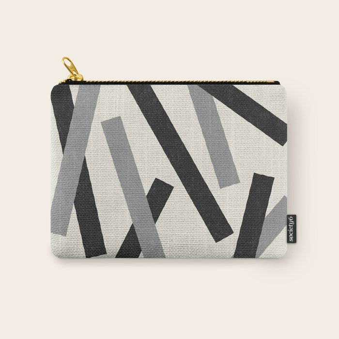 Lines Misaligned - Black and White Carry All Pouch Gallery Image 1