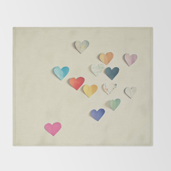 Paper Hearts Throw Blanket Gallery Image 2