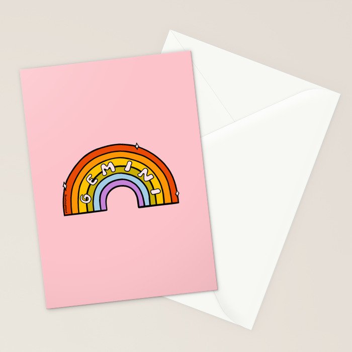 Gemini Rainbow Stationery Card Gallery Image 2