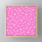 Bright Pink Mid Century Modern Twinkling Stars Retro Atomic Pattern Mini Art Print Gallery Image 1