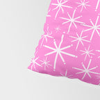 Bright Pink Mid Century Modern Twinkling Stars Retro Atomic Pattern Pillow Sham Gallery Image 4