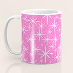 Bright Pink Mid Century Modern Twinkling Stars Retro Atomic Pattern Coffee Mug Gallery Image 3