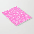 Bright Pink Mid Century Modern Twinkling Stars Retro Atomic Pattern Notebook Gallery Image 2