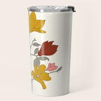 Colorful Minimal Line Art Magnolia Travel Mug Gallery Image 2