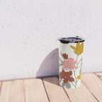 Colorful Minimal Line Art Magnolia Travel Mug Gallery Image 4
