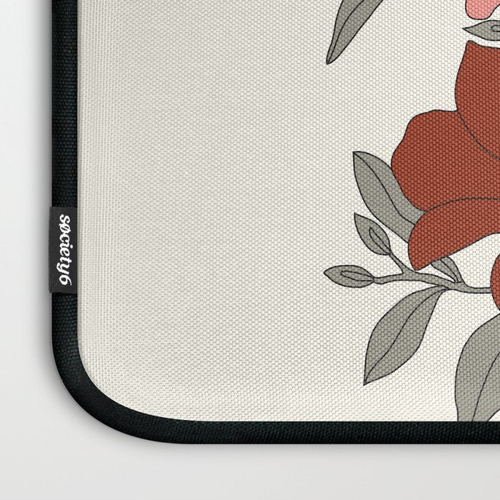 Colorful Minimal Line Art Magnolia Laptop Sleeve Gallery Image 3