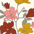 Colorful Minimal Line Art Magnolia Coffee Mug Gallery Image 2