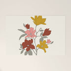 Colorful Minimal Line Art Magnolia Welcome Mat Gallery Image 1