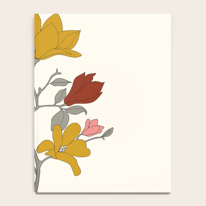 Colorful Minimal Line Art Magnolia Notebook Gallery Image 4