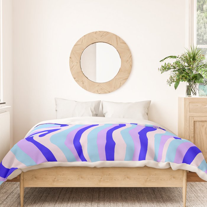 lavender zebra stripes Duvet Cover Gallery Image 3