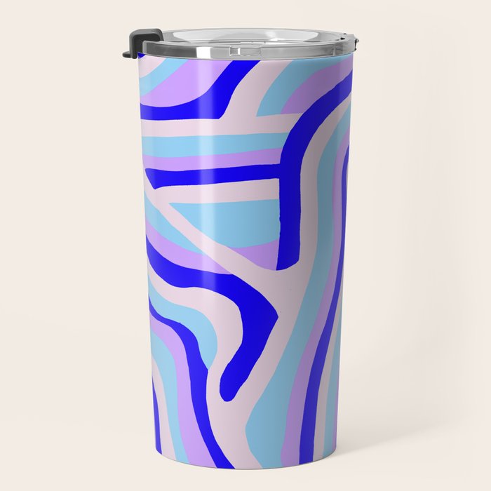 lavender zebra stripes Travel Mug Gallery Image 3