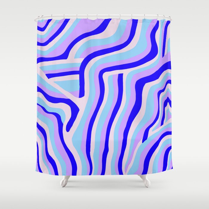 lavender zebra stripes Shower Curtain Gallery Image 1