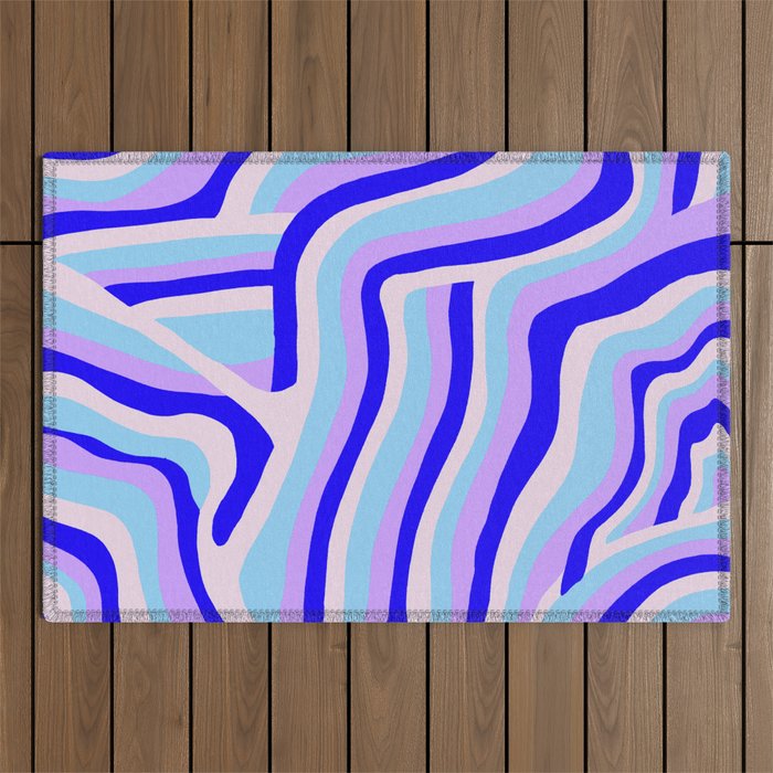 lavender zebra stripes Outdoor Rug Gallery Image 1