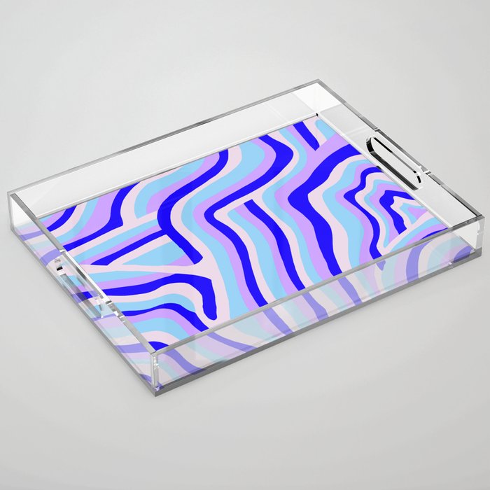 lavender zebra stripes Acrylic Tray Gallery Image 1