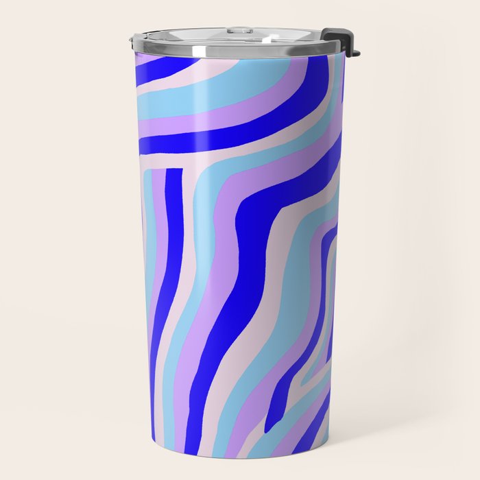 lavender zebra stripes Travel Mug Gallery Image 2