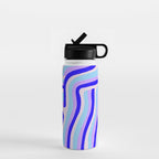 lavender zebra stripes Water Bottle Gallery Image 1