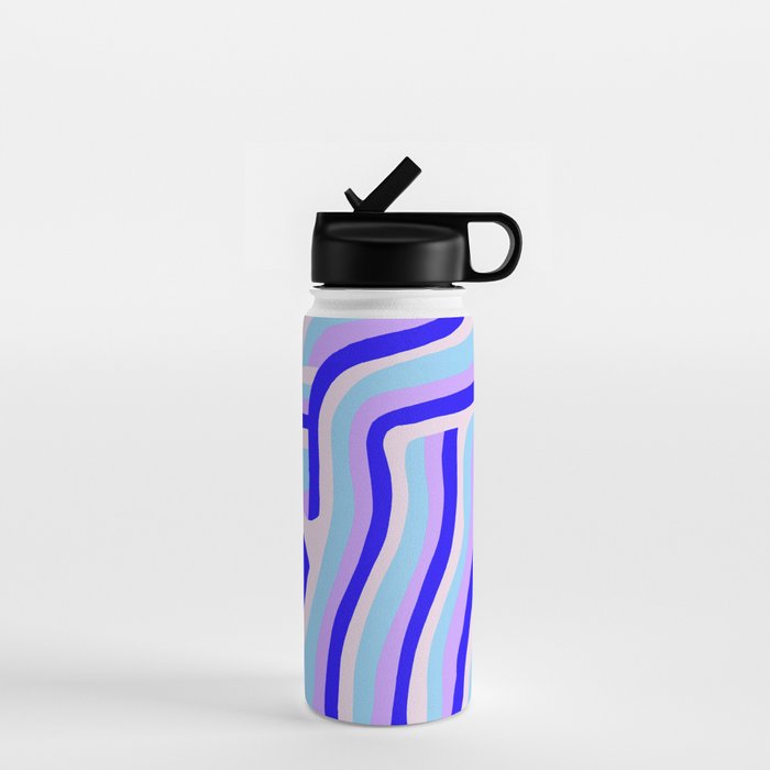 lavender zebra stripes Water Bottle Gallery Image 1