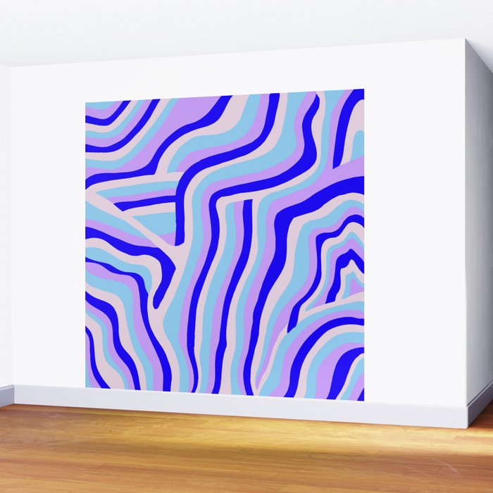 lavender zebra stripes Wall Mural Gallery Image 2