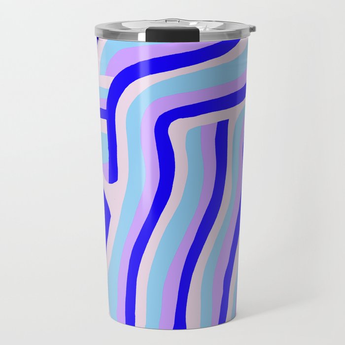 lavender zebra stripes Travel Mug Gallery Image 1