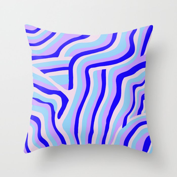 lavender zebra stripes Throw Pillow Gallery Image 1
