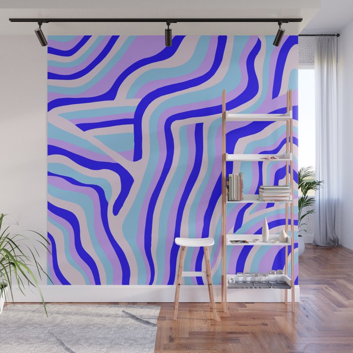 lavender zebra stripes Wall Mural Gallery Image 1